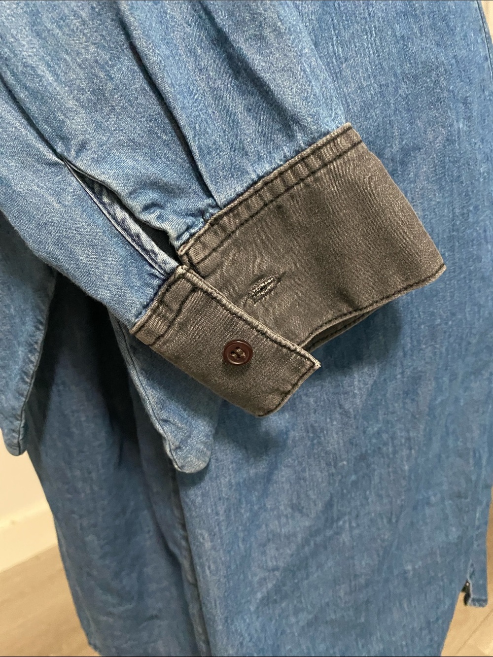 BAILEY/44 Super Soft Denim Tie-Waist Shirt Dress - Blue Size Large! - Picture 4 of 11